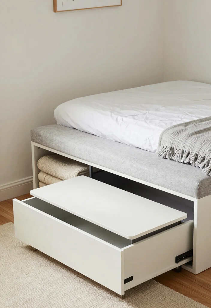 14 Bedroom Storage Ideas for Small Spaces and Apartments 12. Under Furniture Storage Solutions 0