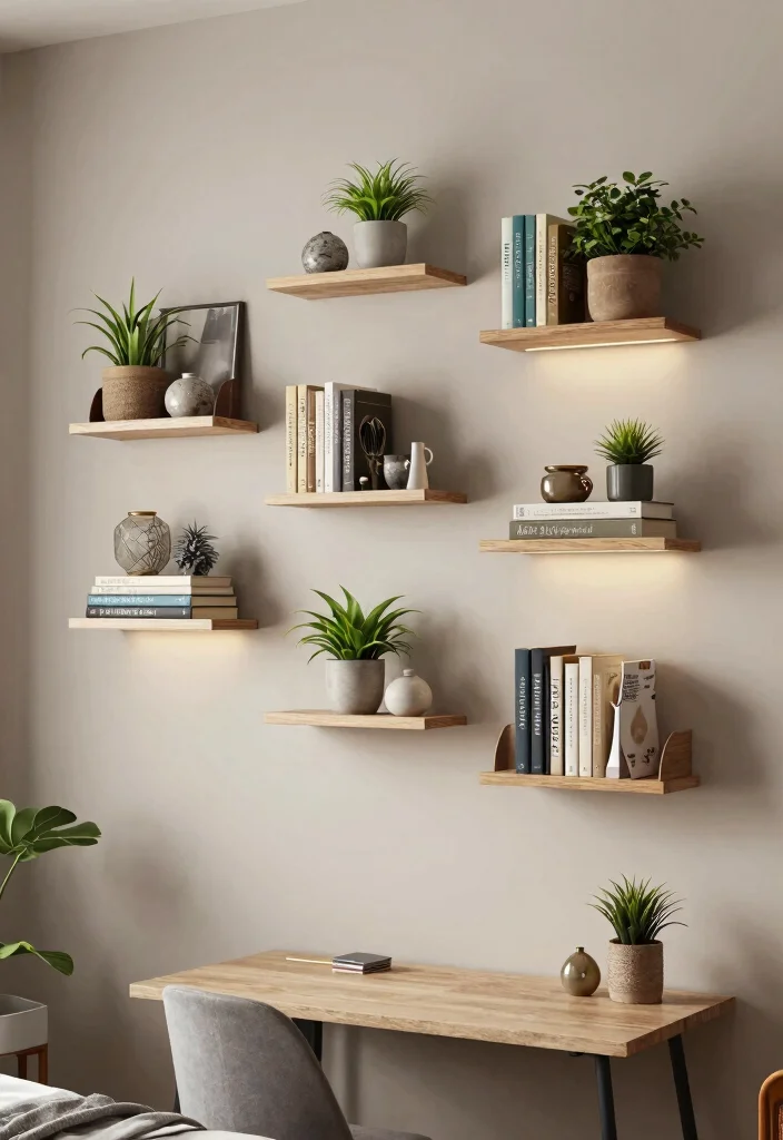 14 Bedroom Storage Ideas for Small Spaces and Apartments 2. Wall Mounted Shelves 0