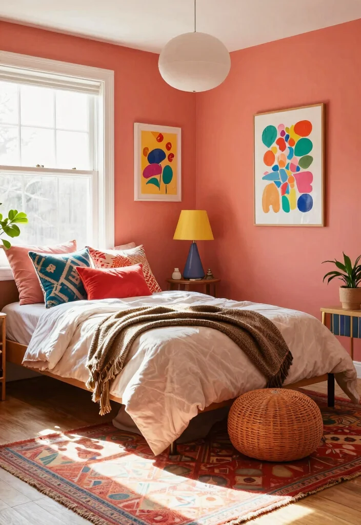 14 Bedroom Wall Color Ideas to Set the Right Mood 13. Warm Coral 0