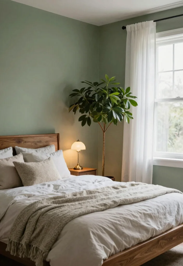 14 Bedroom Wall Color Ideas to Set the Right Mood 3. Calming Sage Green 0