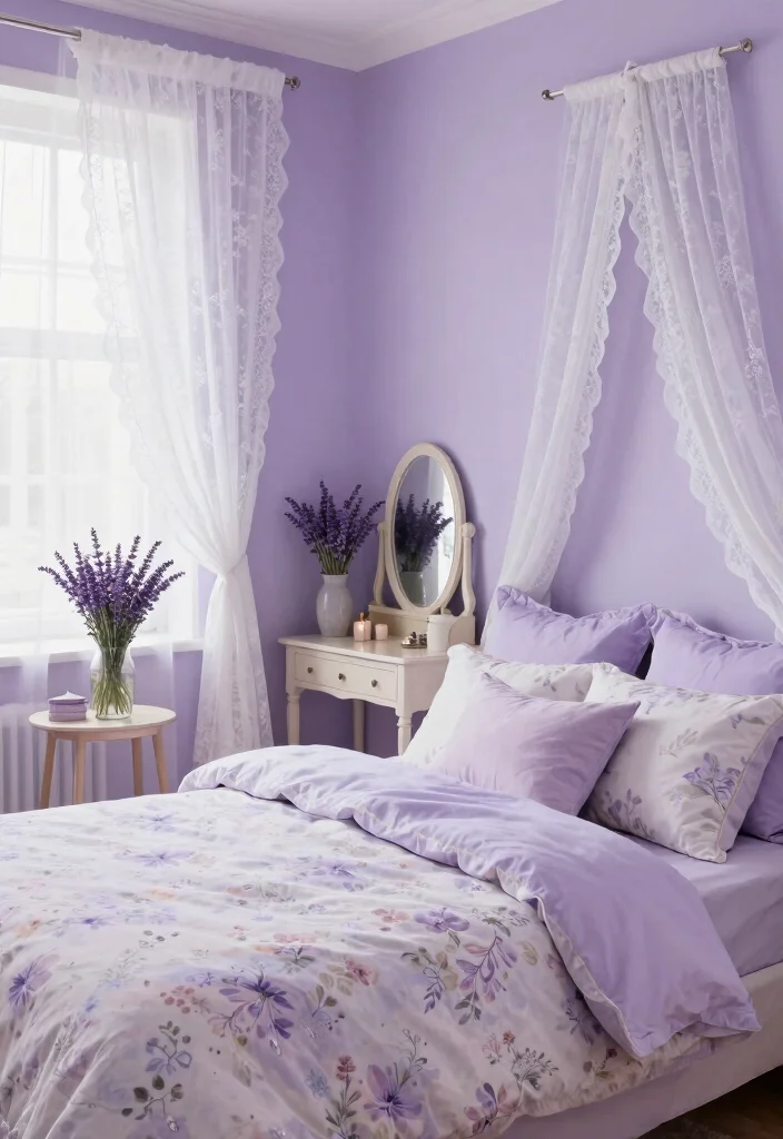 14 Bedroom Wall Color Ideas to Set the Right Mood 5. Gentle Lavender 0