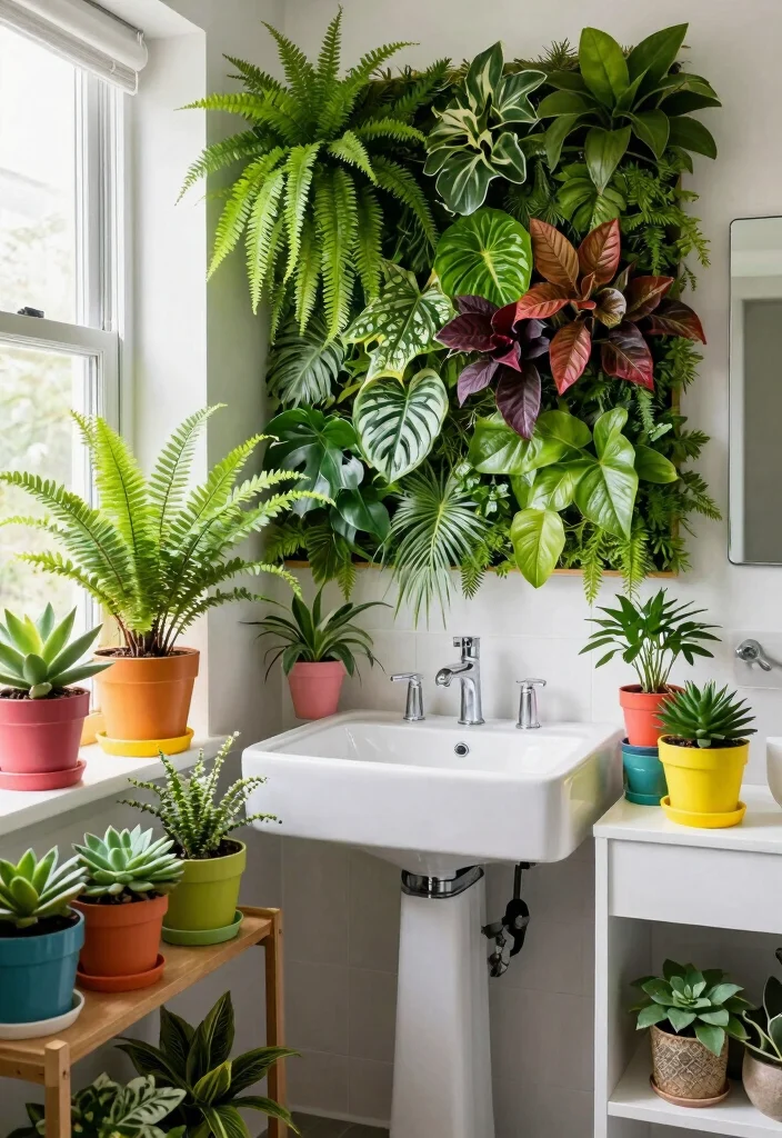 14 Bright Colorful Bathroom Ideas for Playful Modern Homes 12. Gardens in the Bathroom 0