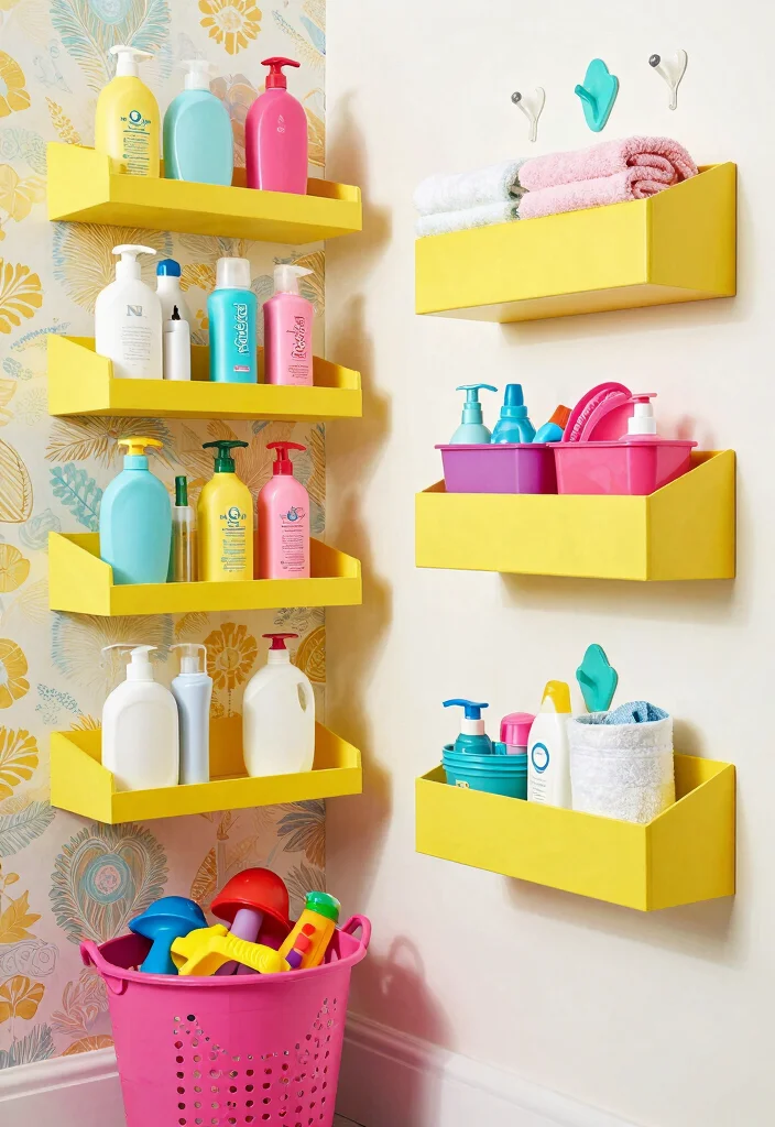 14 Bright Colorful Bathroom Ideas for Playful Modern Homes 6. Colorful Storage Solutions 0
