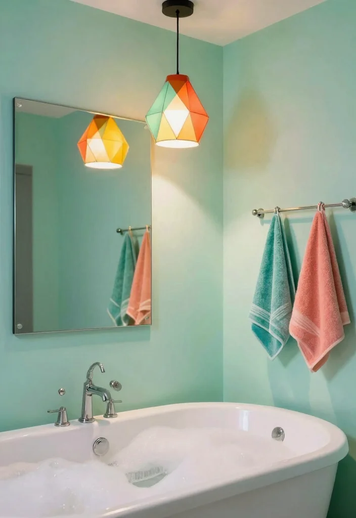 14 Bright Colorful Bathroom Ideas for Playful Modern Homes 7. Playful Lighting Fixtures 0