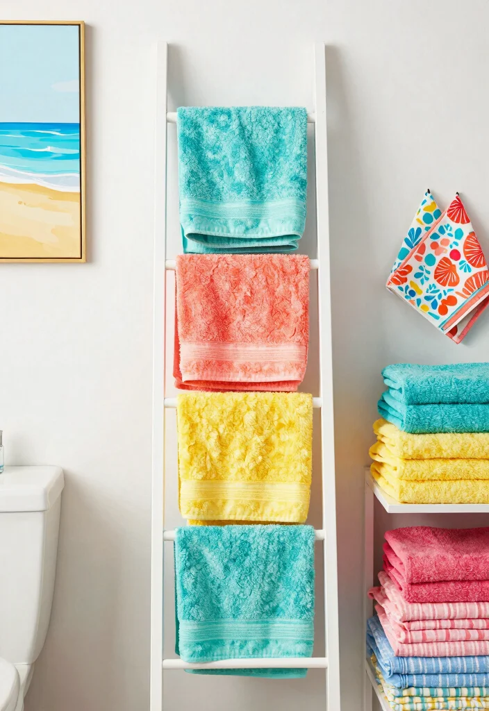 14 Bright Colorful Bathroom Ideas for Playful Modern Homes 9. Colorful Towels and Linens 0