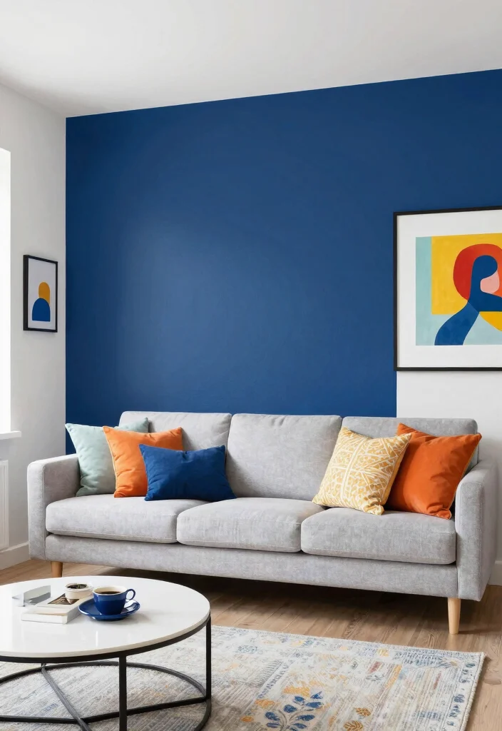 14 Budget Friendly Living Room Ideas That Look Stylish 12. Colorful Accents with Paint 0