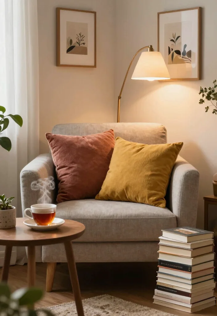 14 Budget Friendly Living Room Ideas That Look Stylish 14. Cozy Reading Nook 0