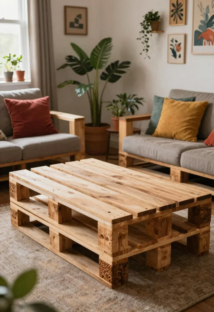 14 Budget Friendly Living Room Ideas That Look Stylish 2. DIY Pallet Furniture 0