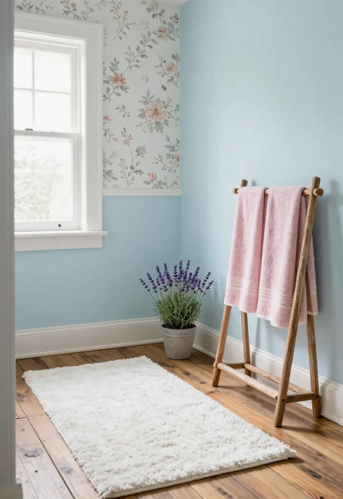 14 French Country Bathroom Ideas with Soft Rustic Elegance 2. Soft Color Palettes 0