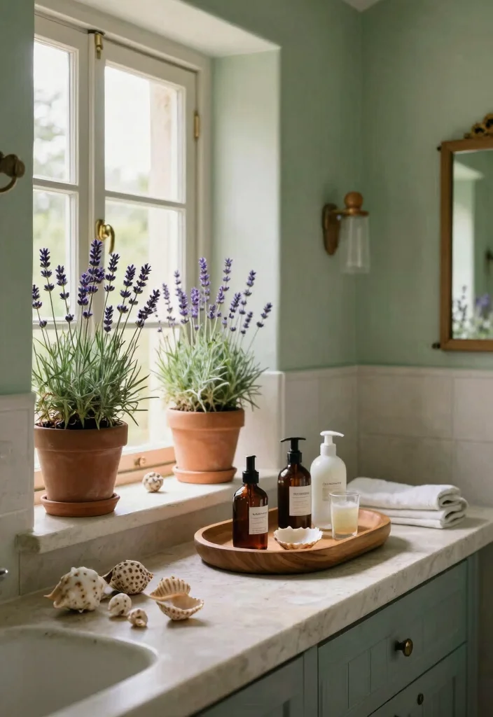 14 French Country Bathroom Ideas with Soft Rustic Elegance 8. Natural Elements 0