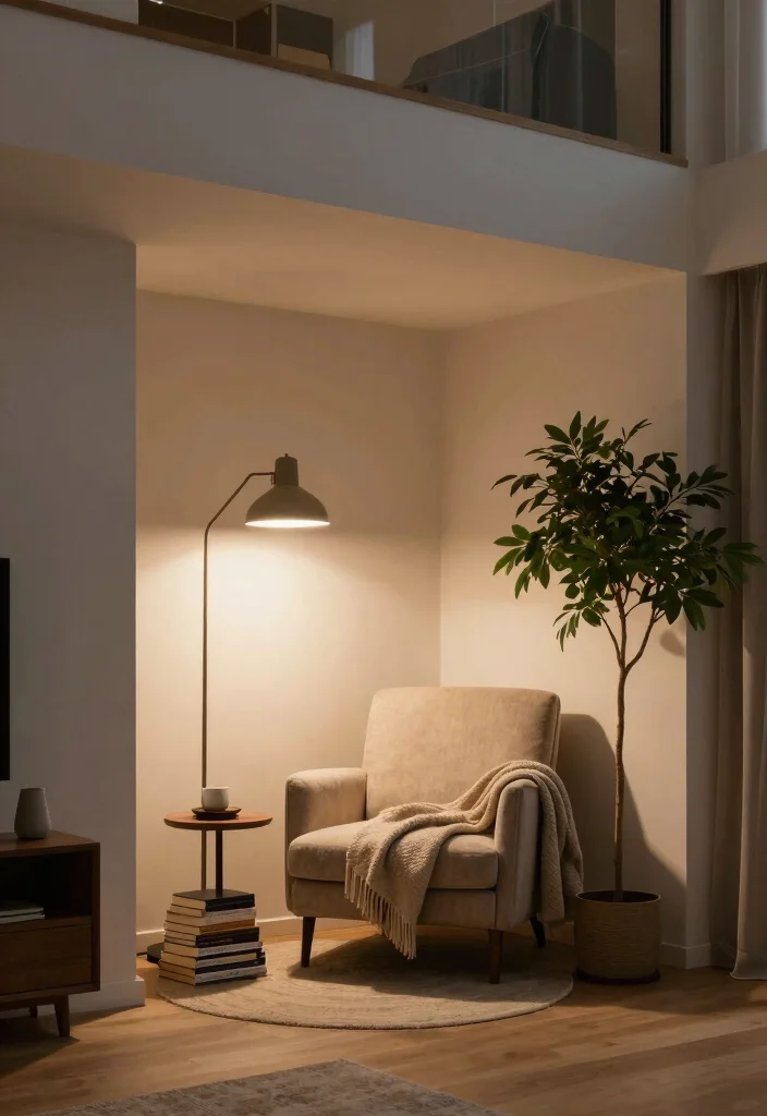 14 High Ceiling Living Room Ideas with Balanced Proportions 10. Create Cozy Nooks 0