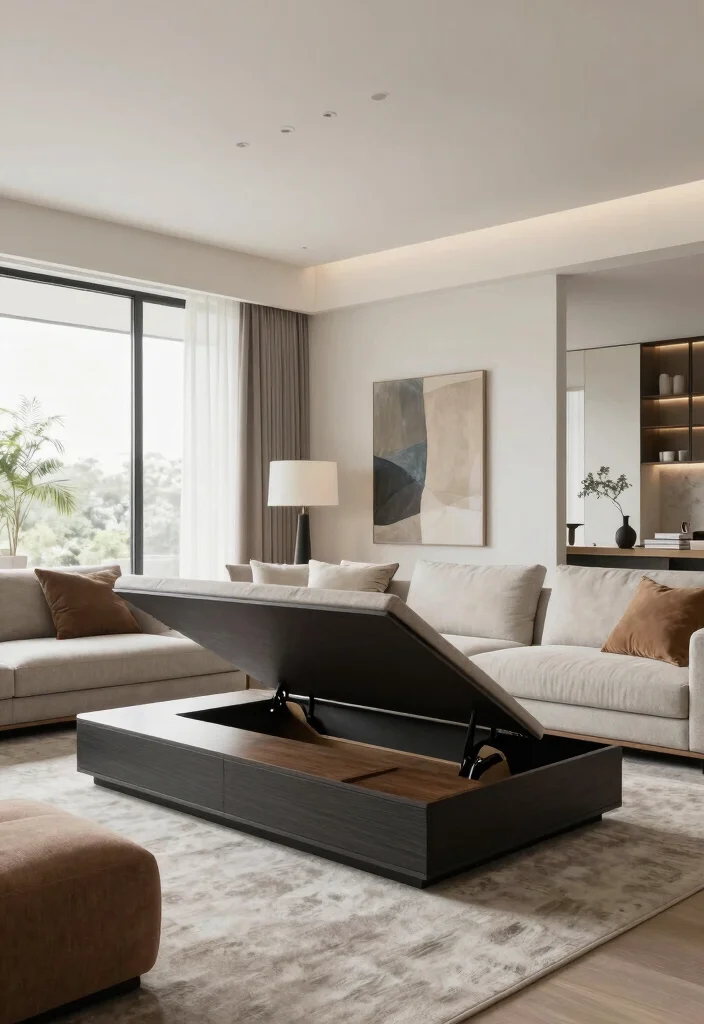 14 High Ceiling Living Room Ideas with Balanced Proportions 12. Multi Functional Spaces 0