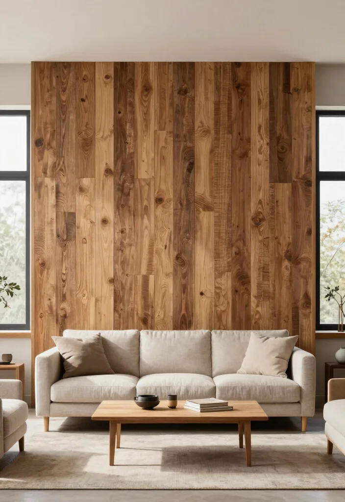 14 High Ceiling Living Room Ideas with Balanced Proportions 7. Textured Wall Treatments 0