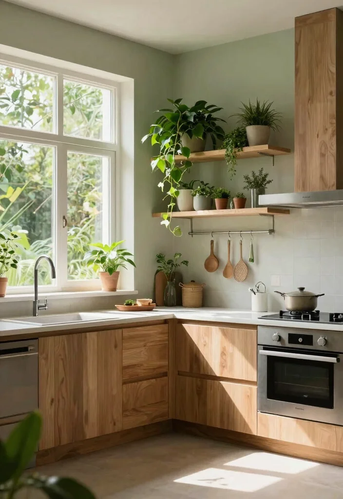 14 Kitchen Cabinet Design Ideas for Modern Homes 8. Biophilic Design 0