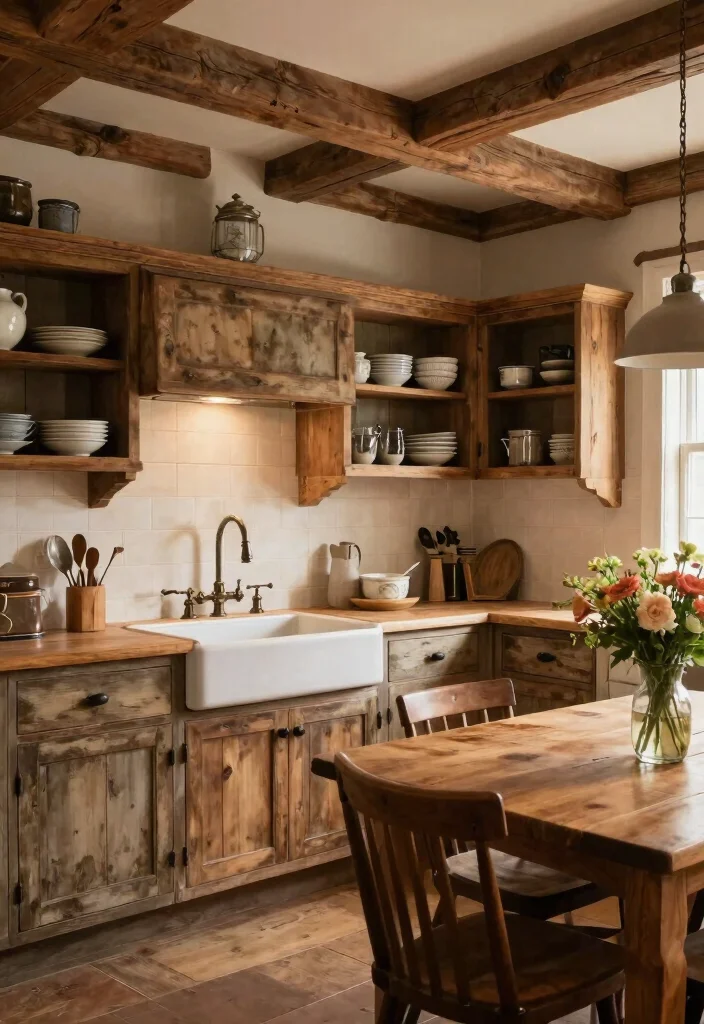 14 L Shaped Kitchen Ideas for Smart Layout and Easy Workflow 2. Rustic Farmhouse Charm 0