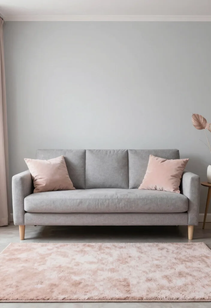 14 Living Room Color Combination Ideas That Always Work 12. Blush and Gray 0