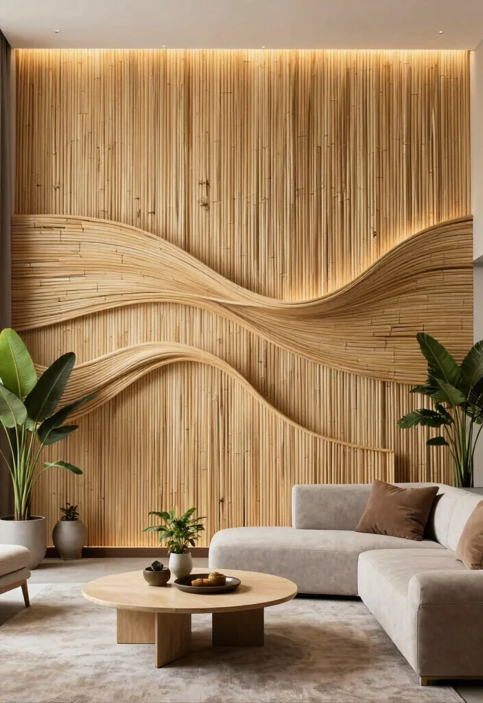 14 Living Room Feature Wall Ideas to Create a Focal Point 4. Textured Wall Panels 0
