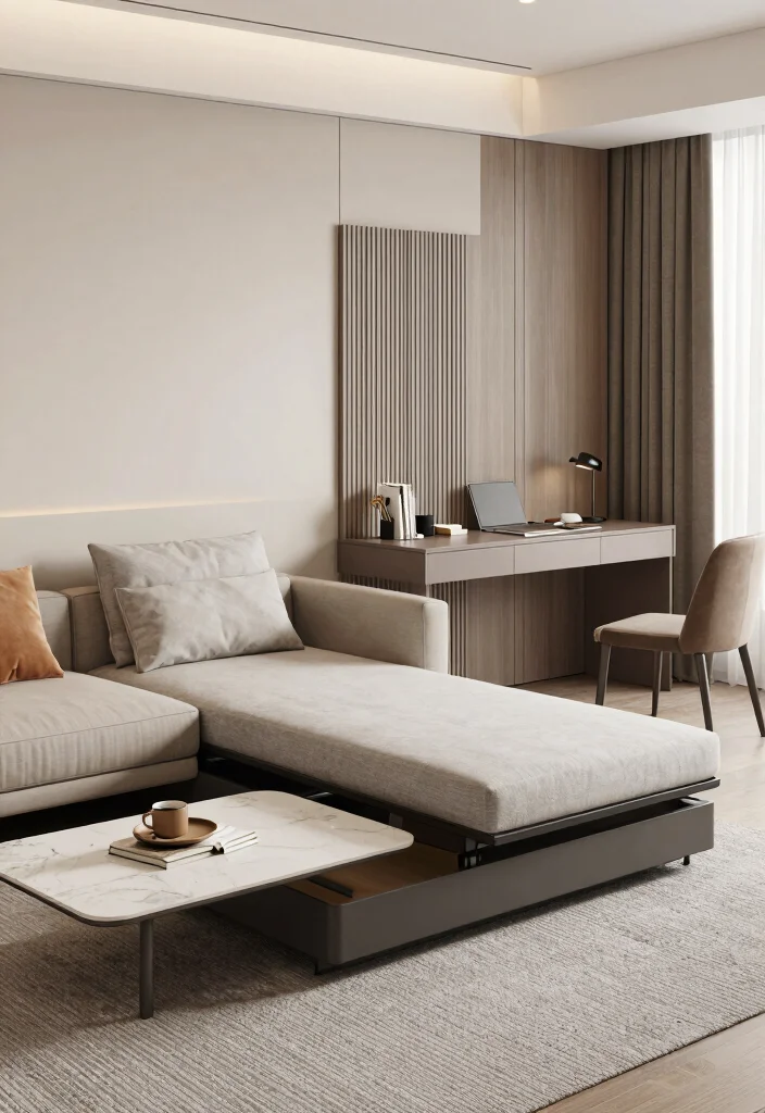 14 Modern Living Room Decor Ideas for a Fresh Look 11. Multi Functional Spaces 0