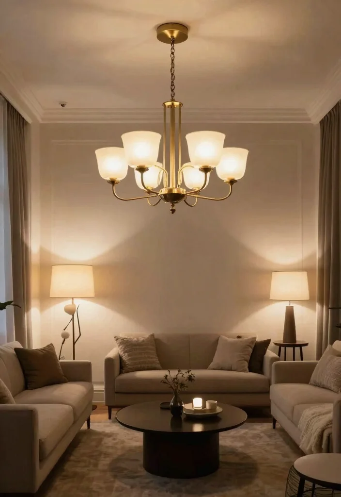 14 Modern Living Room Decor Ideas for a Fresh Look 6. Statement Lighting 0