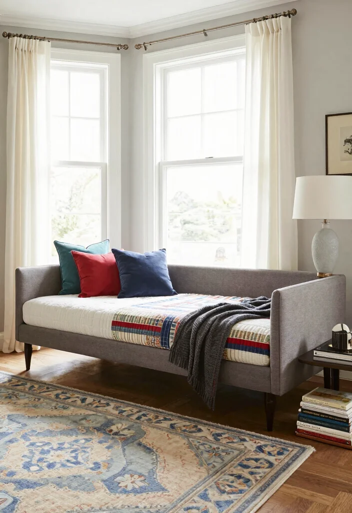 14 Multi Purpose Spare Bedroom Ideas for Flexible Living 2. Functional Daybed Setup 0