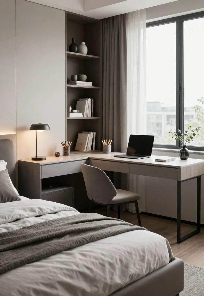 14 Multi Purpose Spare Bedroom Ideas for Flexible Living 7. Dual Purpose Guest and Office Space 0