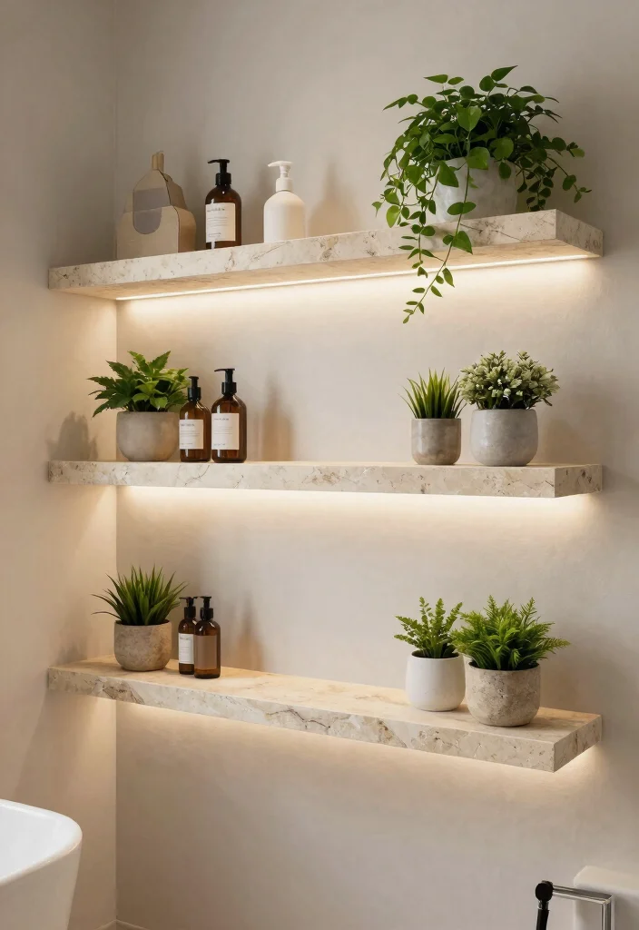 14 Natural Stone Bathroom Ideas for a Luxe Organic Look 10. Natural Stone Shelving 0