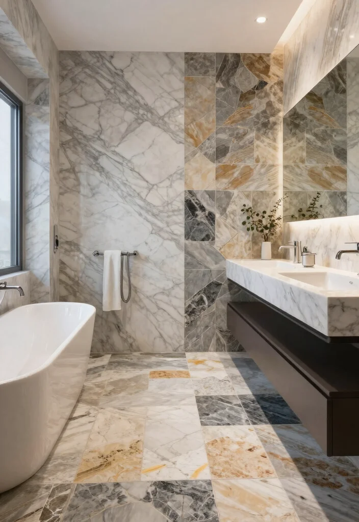14 Natural Stone Bathroom Ideas for a Luxe Organic Look 12. Mixed Stone Designs 0