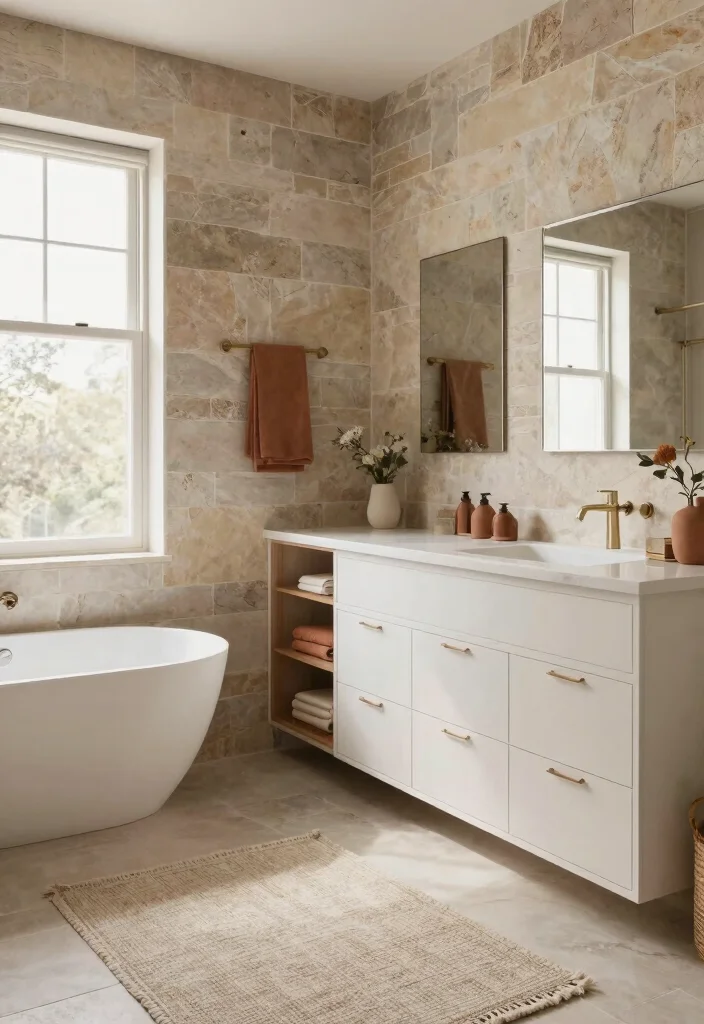 14 Natural Stone Bathroom Ideas for a Luxe Organic Look 7. Earthy Color Palettes 0