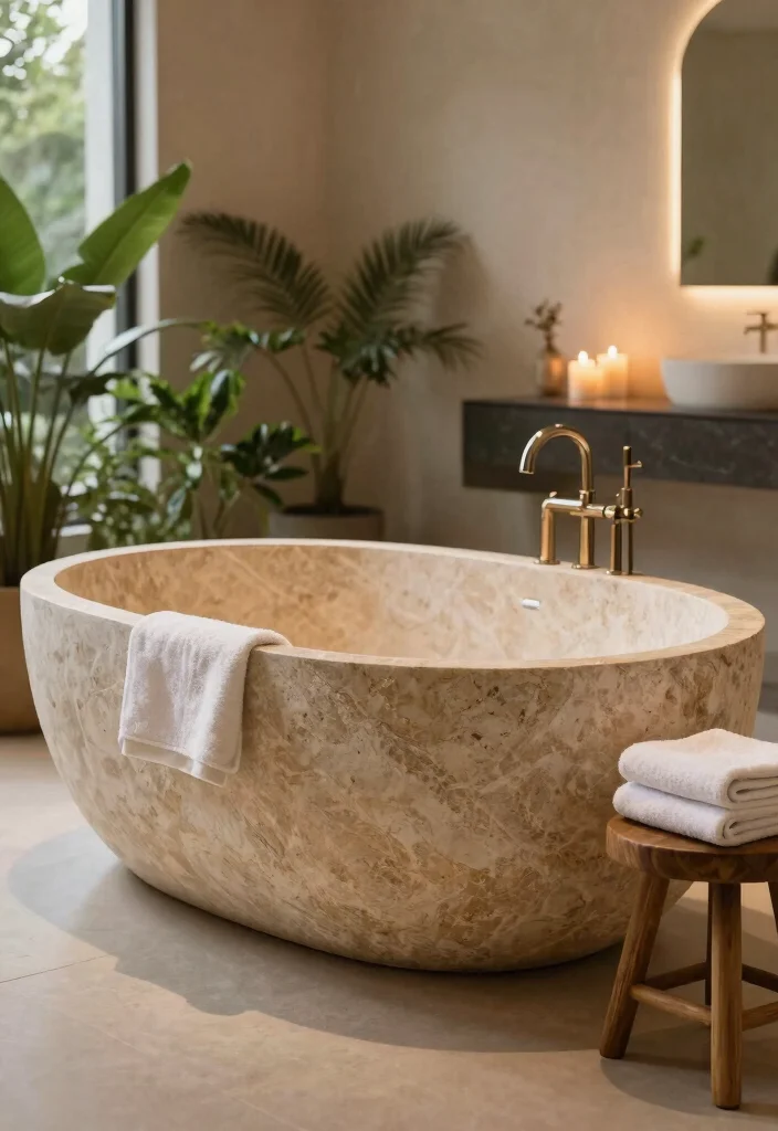 14 Natural Stone Bathroom Ideas for a Luxe Organic Look 9. Natural Stone Bathtubs 0