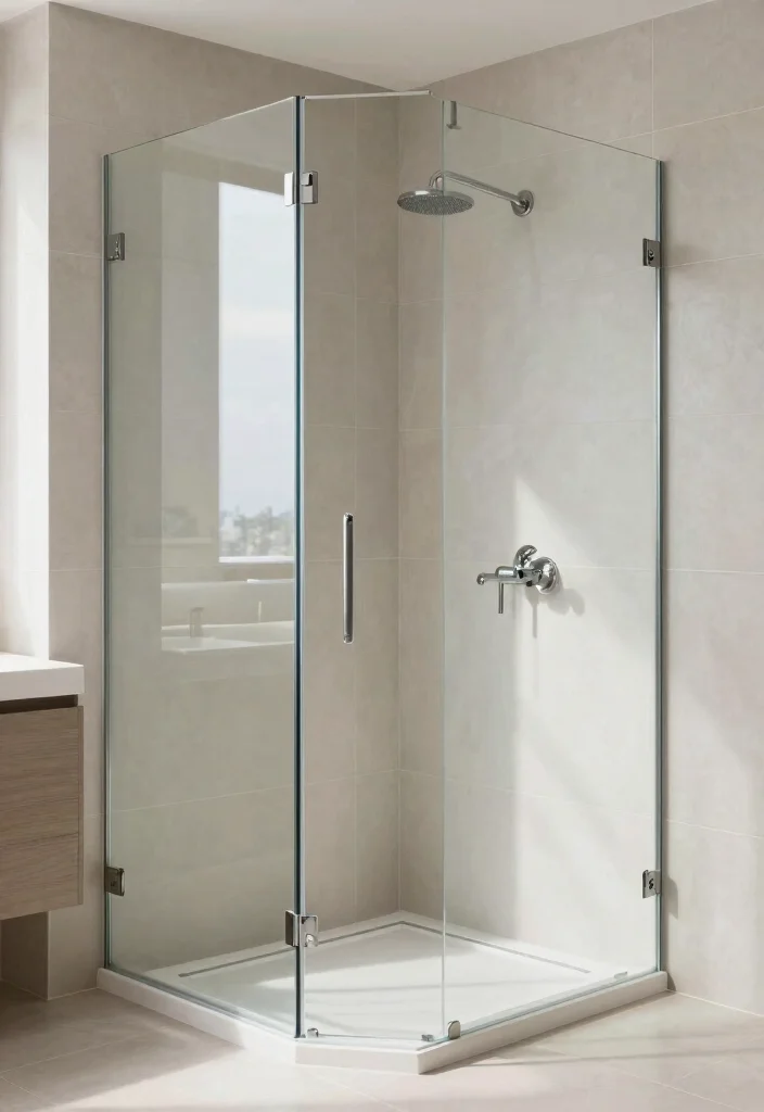 14 Scandi Bathroom Ideas with Clean Nordic Calm Vibes 11. Clear Glass Showers 0