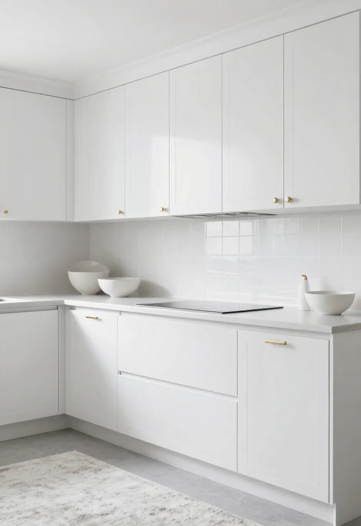 14 White Cabinet Kitchen Ideas with Clean Timeless Style 3. Monochromatic Marvels 0