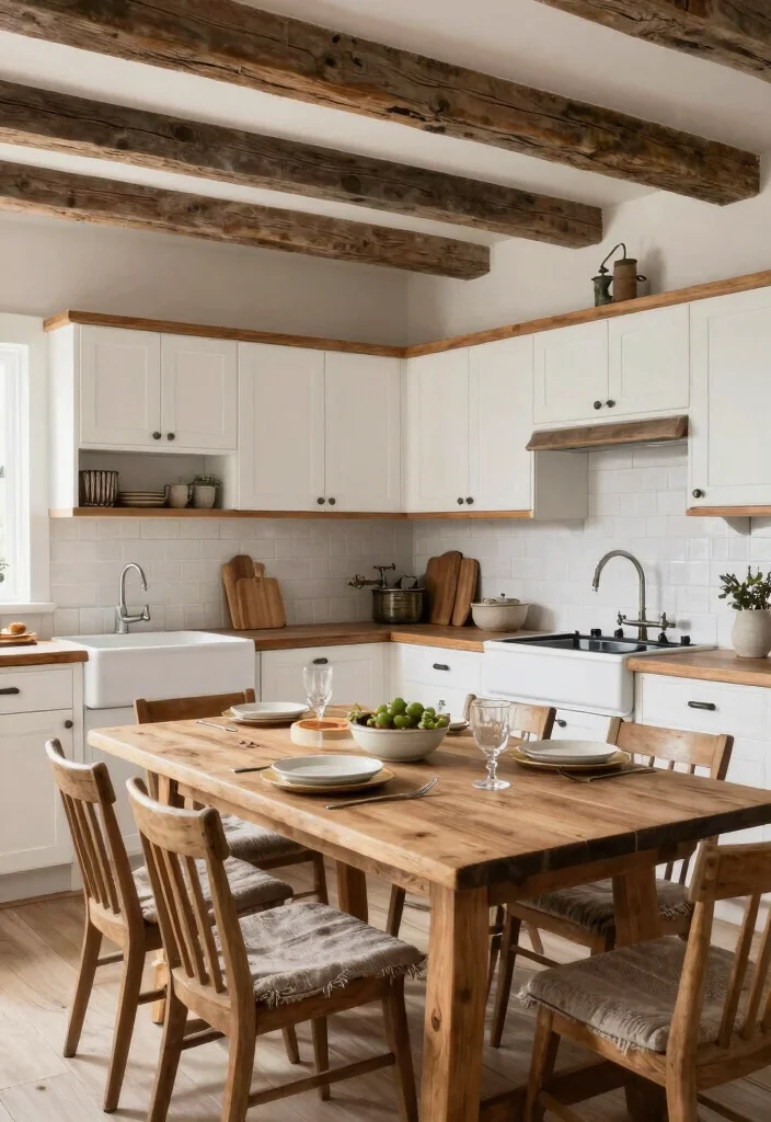 14 White Cabinet Kitchen Ideas with Clean Timeless Style 4. Rustic White Retreat 0