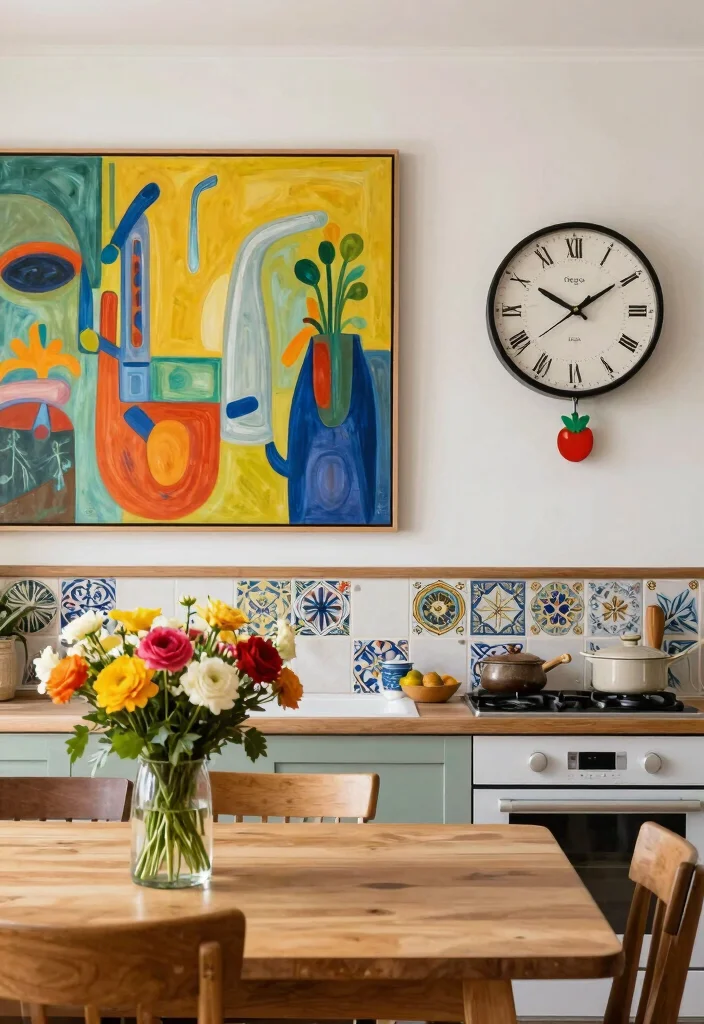 15 Kitchen Ideas for a Stylish and Functional Everyday Space 11. Add a Touch of Art 0
