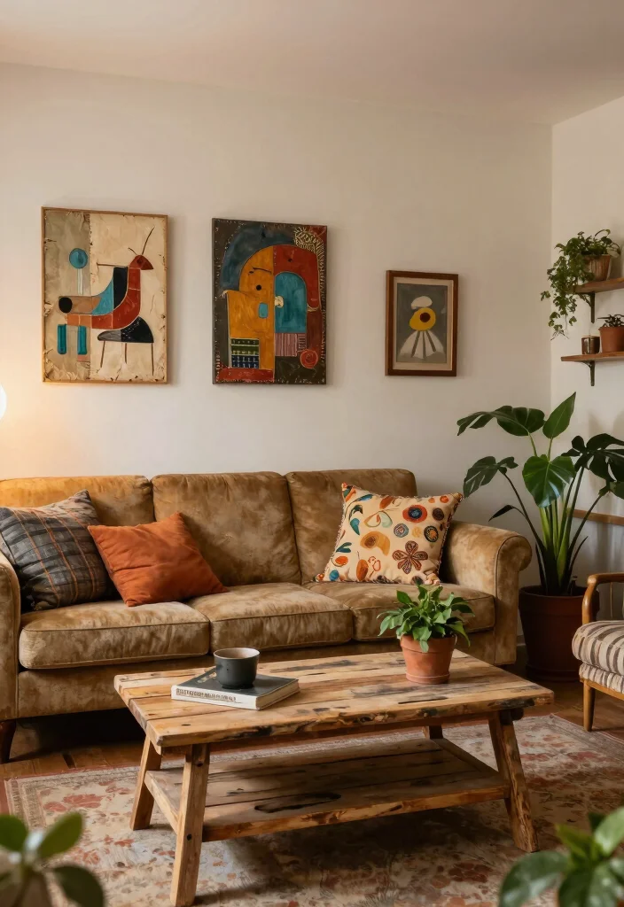 15 Living Room Home Ideas for a Cozy Modern Space 10. Upcycled Decor Items 0