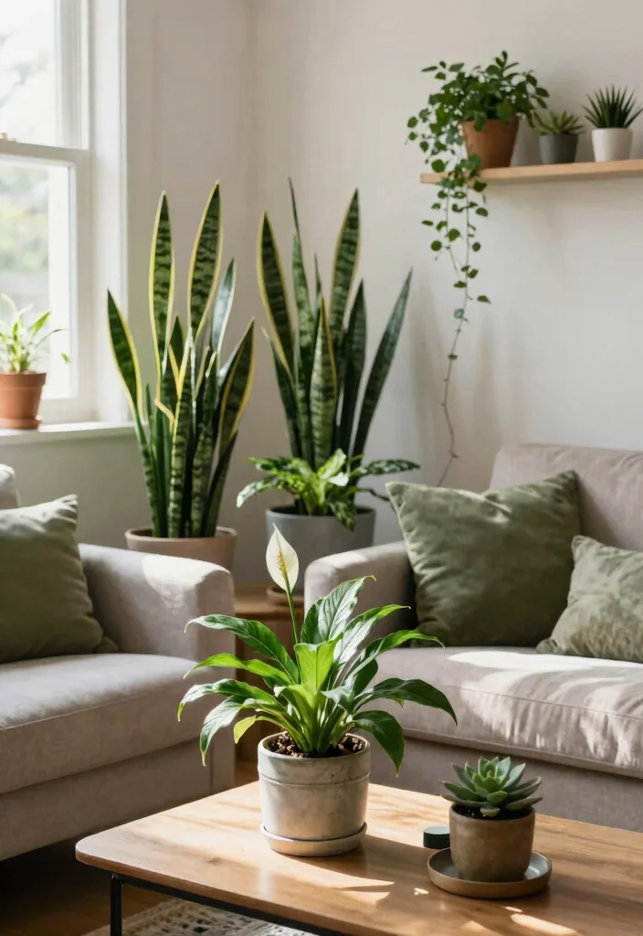 15 Living Room Home Ideas for a Cozy Modern Space 4. Indoor Plants for Air Quality 0