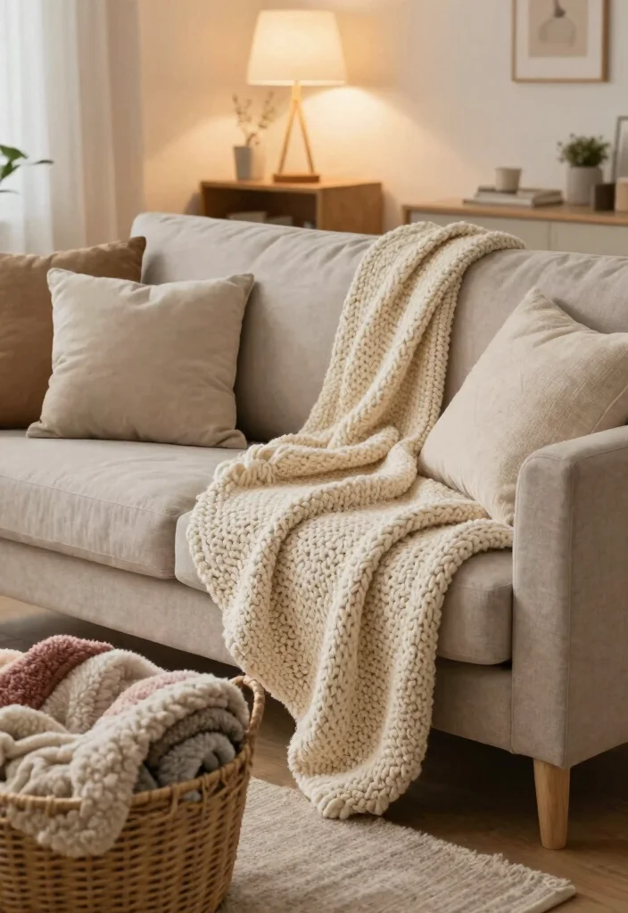 15 Living Room Home Ideas for a Cozy Modern Space 6. Cozy Throw Blankets 0