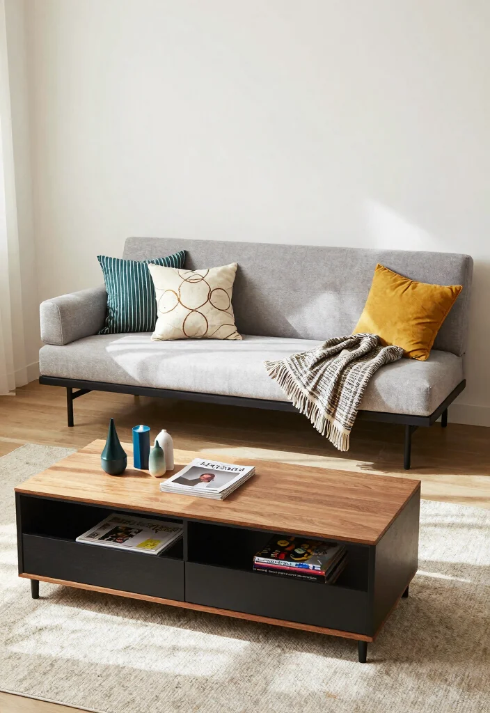 15 Living Room Home Ideas for a Cozy Modern Space 8. Multi Functional Furniture 0