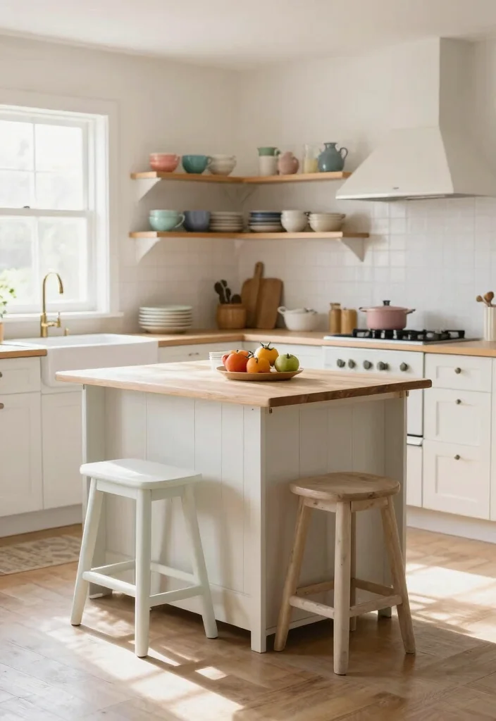 16 Kitchen Layout Ideas with Island Floor Plans Farmhouse Style 6. Small Kitchen with Space Saving Island 0