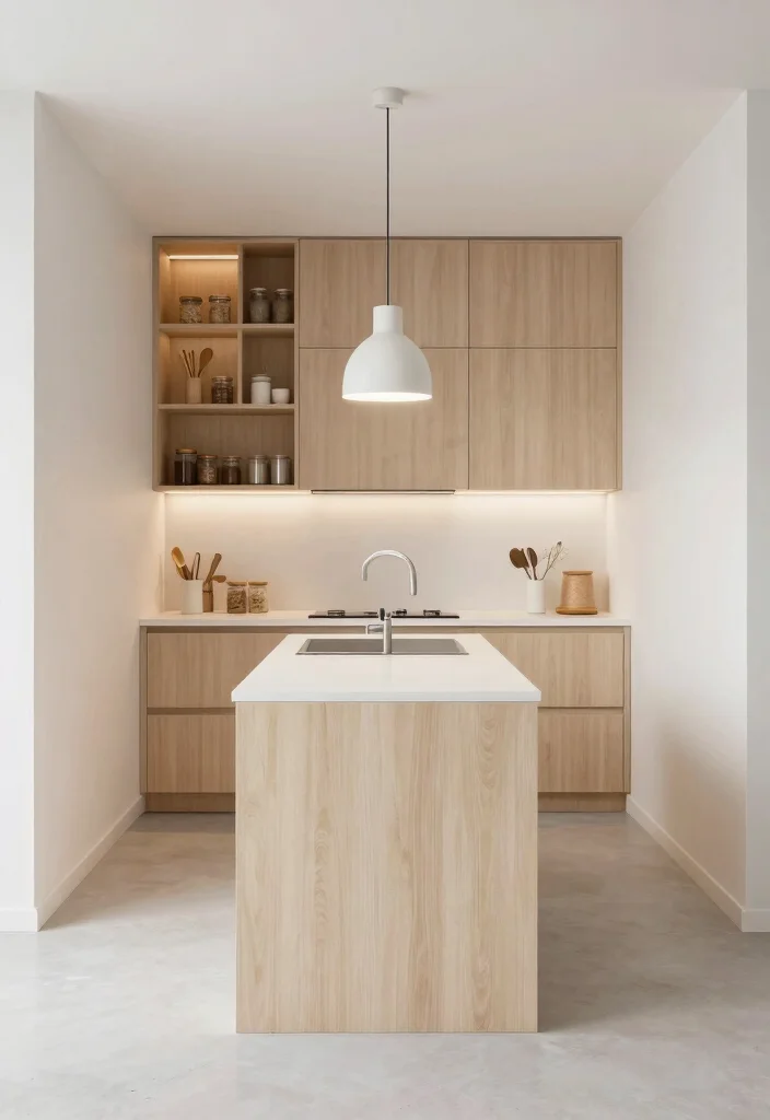 16 Kitchen Layout Ideas with Island Floor Plans Farmhouse Style 9. Streamlined Island in a Narrow Kitchen 0