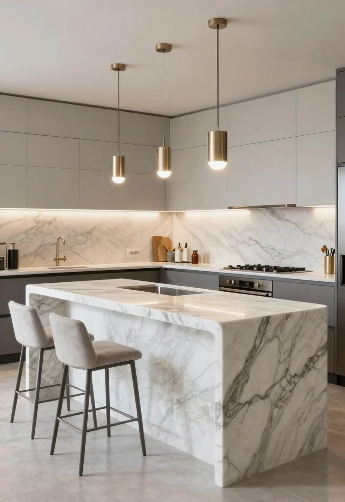 18 Luxury Kitchen Ideas with High End Finishes and Style 12. Statement Islands 0