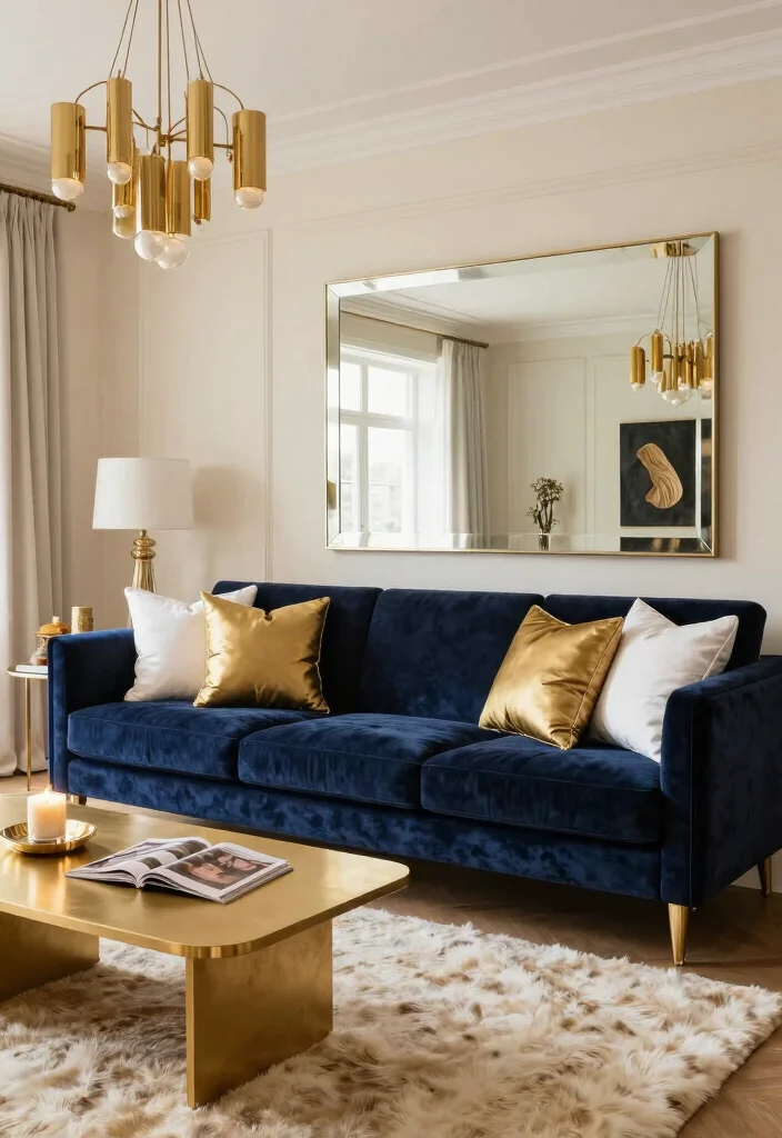9 Bloxburg Living Room Ideas for Modern Houses 2. Luxe Modern Glam 0
