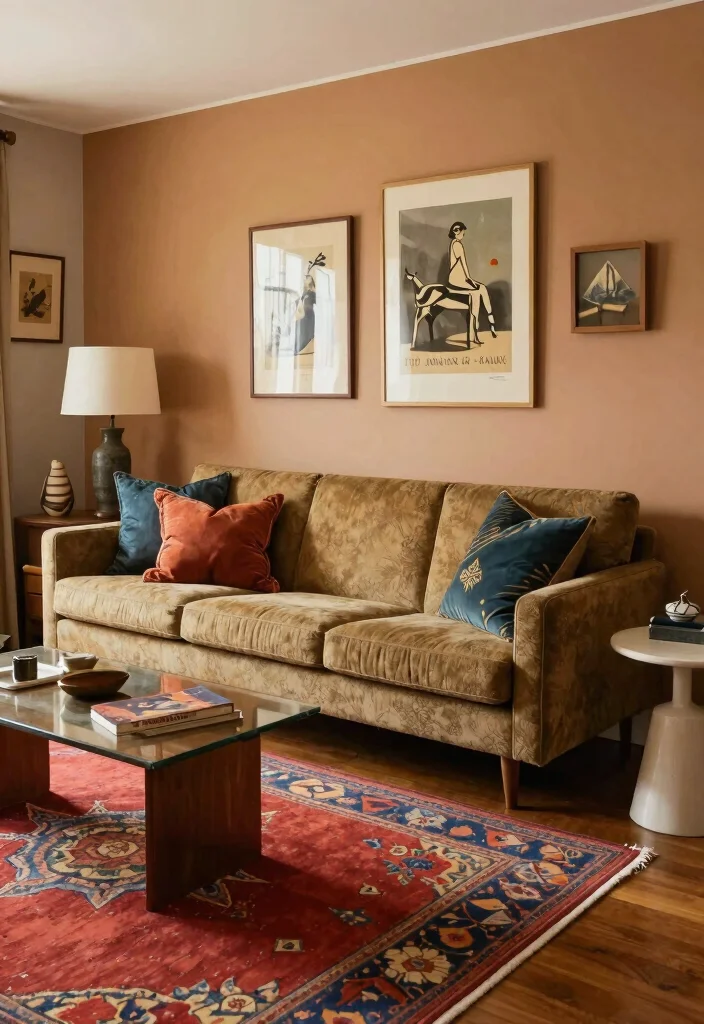 9 Bloxburg Living Room Ideas for Modern Houses 7. Vintage Modern Blend 0