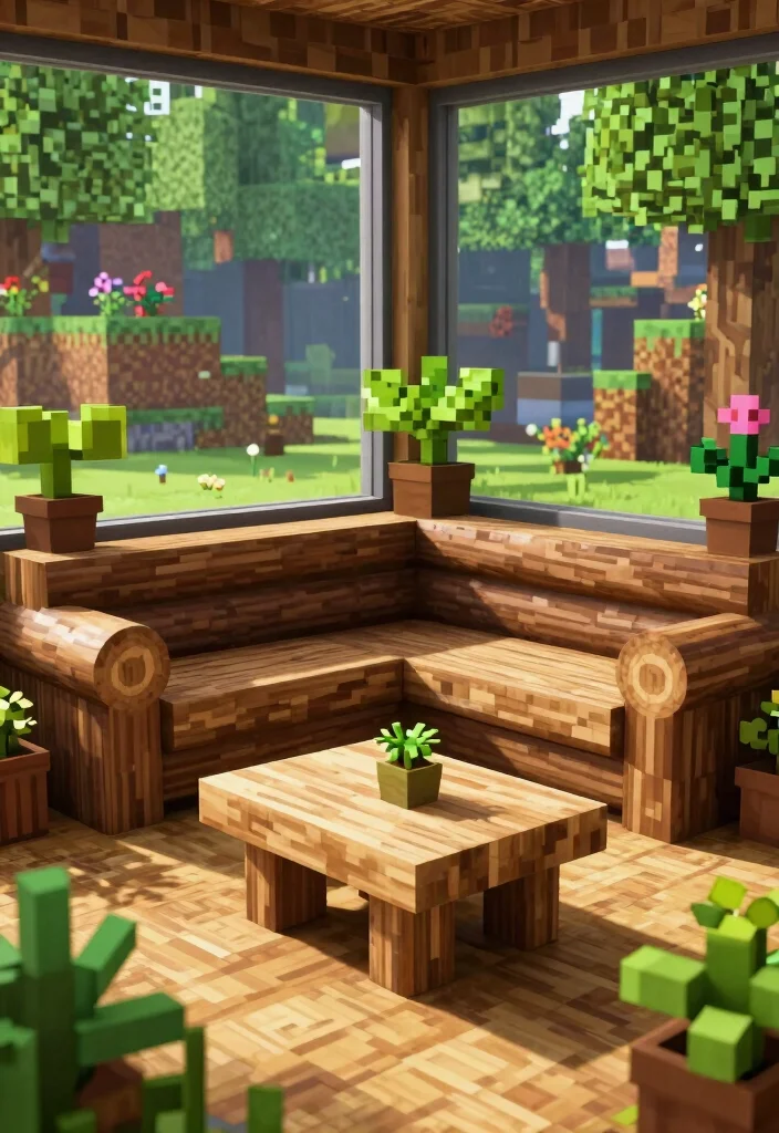 9 Minecraft Living Room Ideas for Creative Builds 4. Nature Inspired Retreat 0