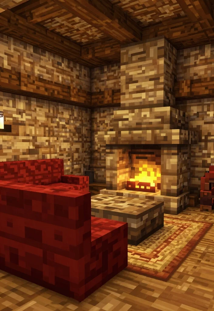 9 Minecraft Living Room Ideas for Creative Builds 5. Warm Rustic Appeal 0