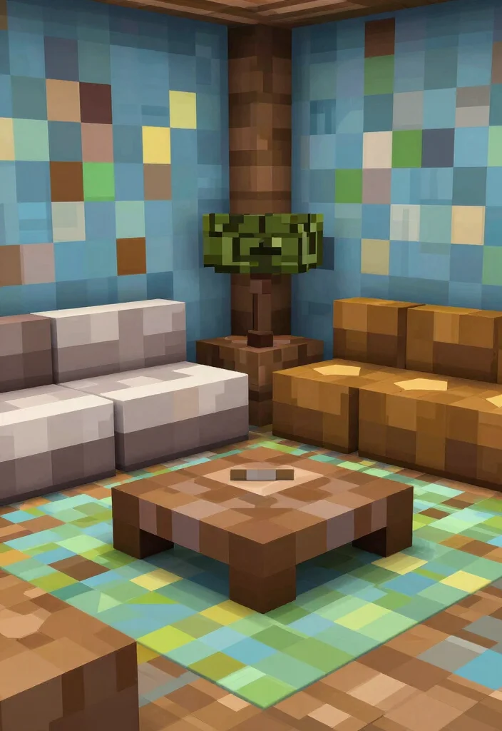 9 Minecraft Living Room Ideas for Creative Builds 6. Geometric Shapes and Patterns 0