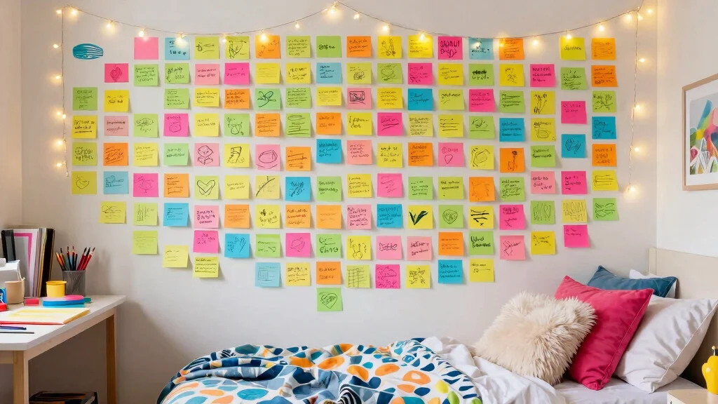9 Sticky Notes Wall Ideas for Creative Bedroom Decor